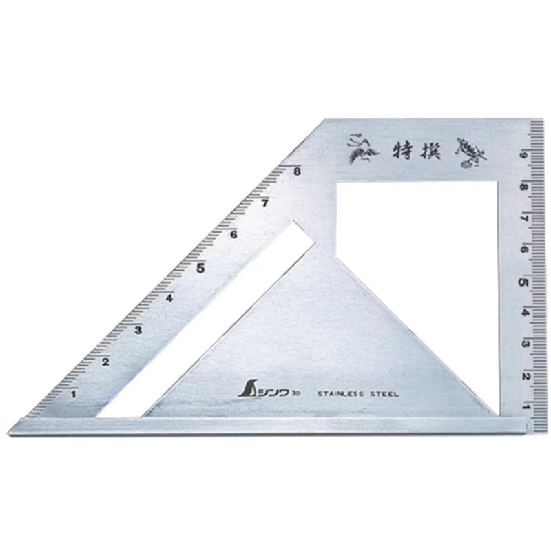 止型スコヤ 標準型 62081 45° 90° 片面左右45° 墨つけ ケガキ けがき 作業 170×100×15mm 177g シンワ測定 H | 