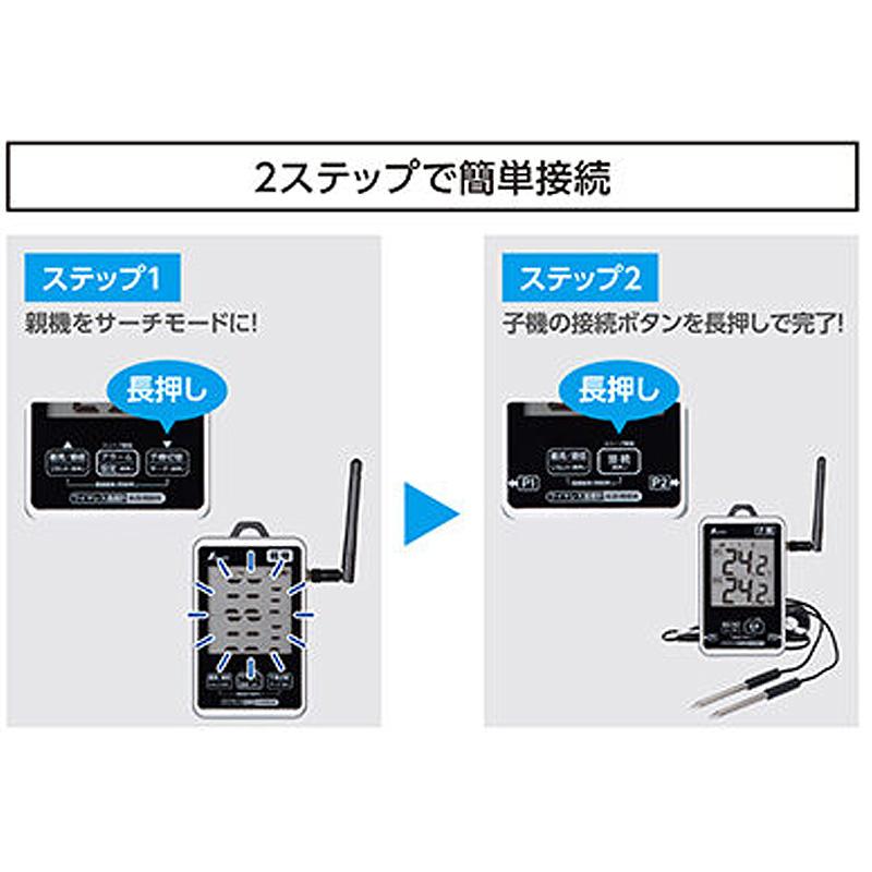 ワイヤレス温度計 最高・最低 防水型 簡単接続 長距離 セット 73461 親機 子機 セット 防塵 防水 IP64 シンワ測定 H |  | 01