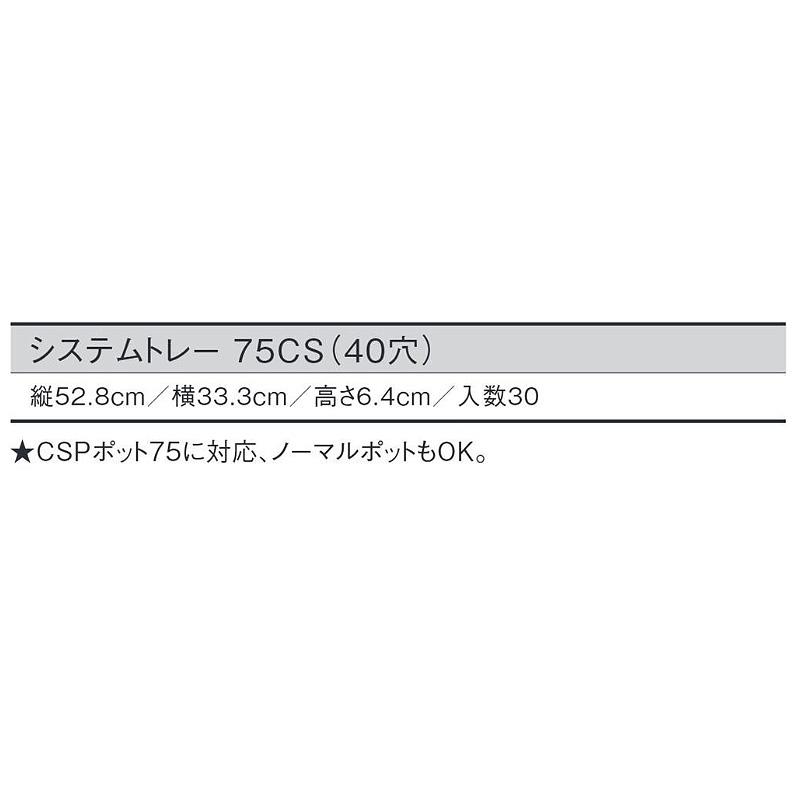 30個 システムトレー 75CS 40穴 黒 ブラック W52.8×D33.3×H6.4cm プレステラ CSPポット75 ノーマルポット対応 日本ポリ鉢販売 タS D |  | 01