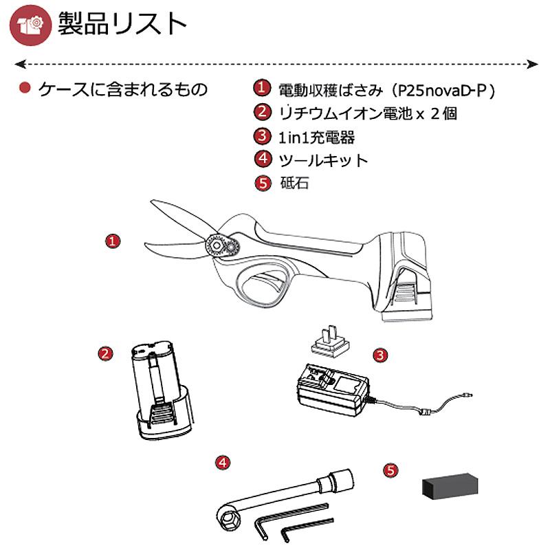 Vine P25novaD-P 収穫用電動剪定ばさみ WAKO VINE 和光商事 刃開口 60mm 使用時間 3〜4時間 安全モード機能付き 果樹 造園 森林 収穫 バイン D |  | 02