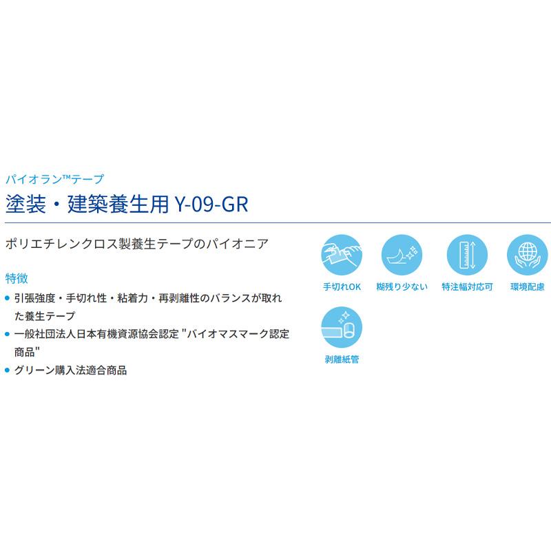 30巻 パイオランテープ Y-09-GR 50mm×25m 手切れOK 刷毛塗り テープ 土木 道路工事 引越し 塗装 建築 養生テープ ダイヤテックス サT 北海道不可 代引不可 |  | 04