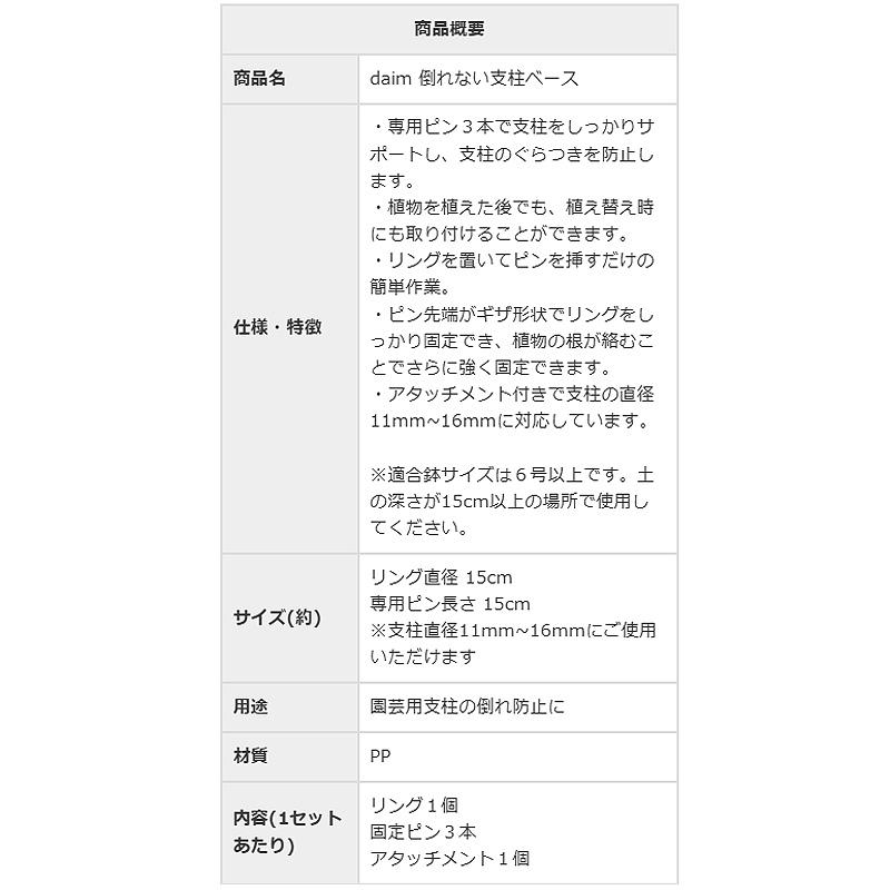 30個 倒れない支柱ベース 直径11mm〜16mm用 支柱に対応 家庭菜園 園芸 野菜 ガーデニング 支柱 植物 第一ビニール 代引不可 個人宅配送不可 |  | 08