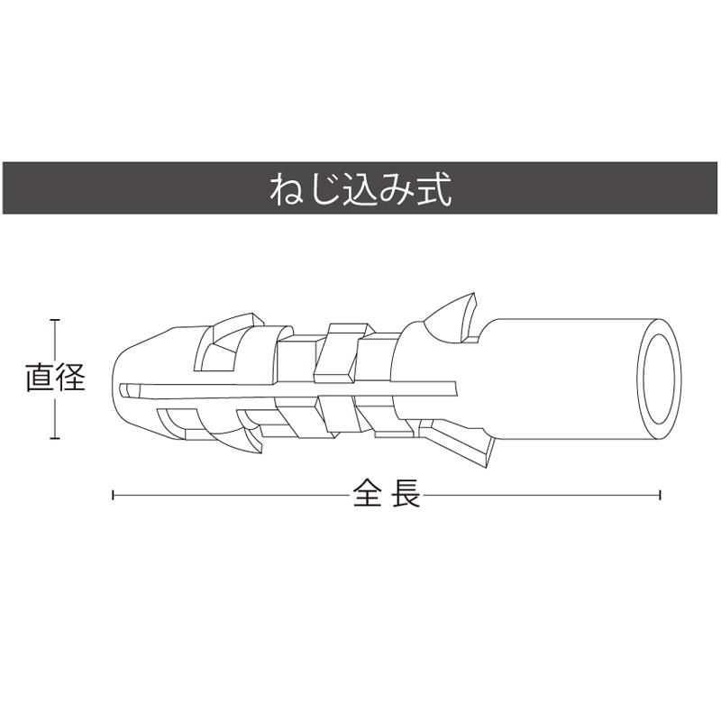 エヌピープラグ NAS-1050-CP 直径10mm 全長50mm 1パック25本入 ナイロン素材 NASタイプ ねじ込み式アンカー コンクリート ブロック ALC板用 工事 ユニカ 三冨D |  | 01