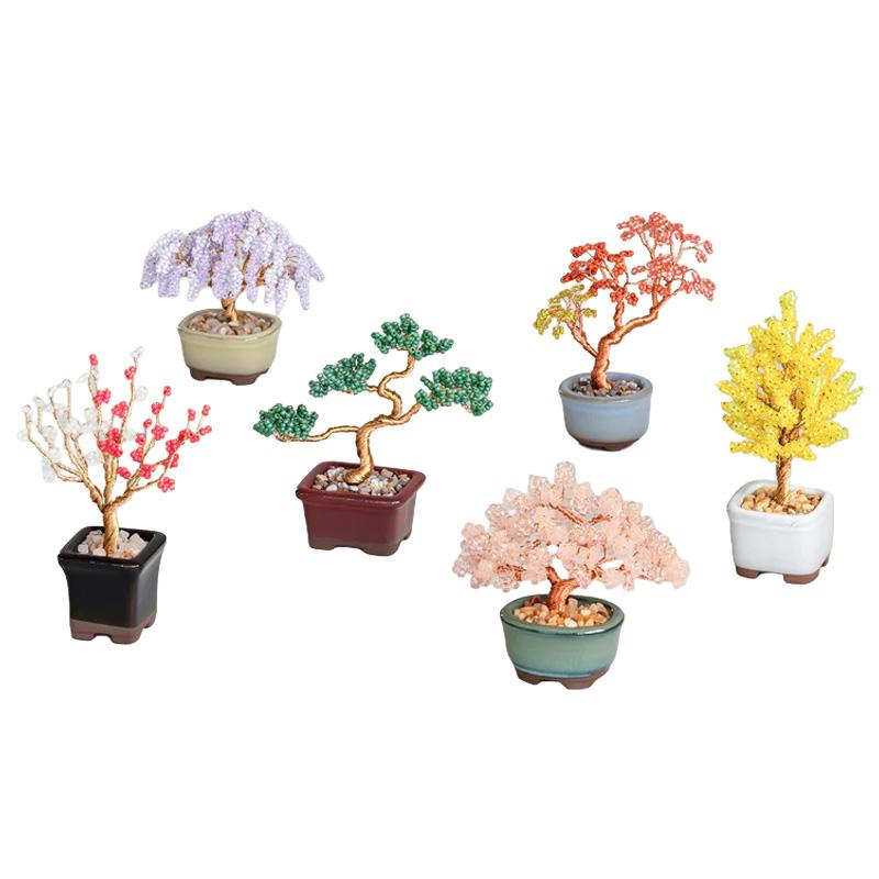 ネジッテBONSAIキット01 HCA30 縦約6.5〜9.5cm 横約5〜7.5cm 松 梅 桜 藤 紅葉 銀杏 ビーズ 手芸 手作り ハンドメイド 盆栽 ねじって 置物 植物 日本 MIYUKI DZ | 