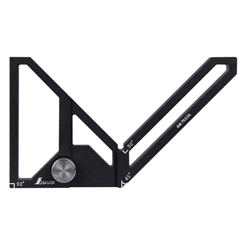直尺用 センターガイドスコヤ アルミ製 76526 30cm用 ブラック 65×112×21mm 73g ケガキ 定規 測定 中心出し 深さ測定 工具 シンワ測定 H | 