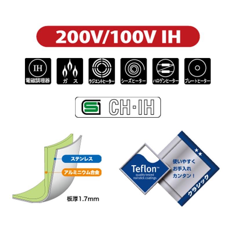 IH デュオ 両手鍋 20cm IH対応 テフロン ガラス蓋付 日本製 ウルシヤマ金属 金TD |  | 01