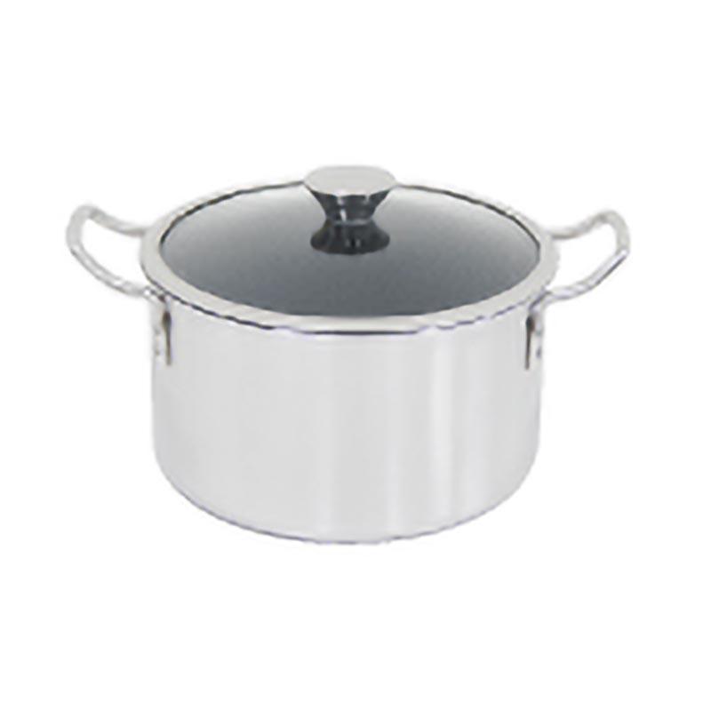 IH デュオ 両手鍋 22cm IH対応 テフロン ガラス蓋付 日本製 ウルシヤマ金属 金TD | 