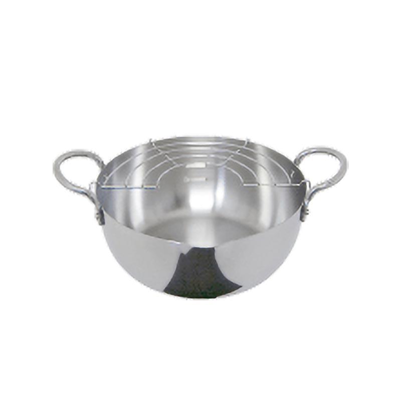 ステンレス 揚げ鍋 20cm IH対応 天ぷら鍋 日本製 ウルシヤマ金属 金TD | 