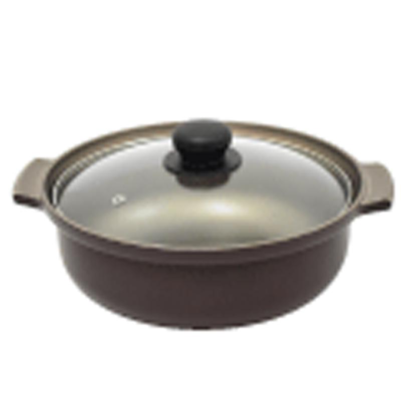 IH 味彩鍋 9号 IH対応 卓上鍋 アルミ テフロン 日本製 ウルシヤマ金属 金TD | 