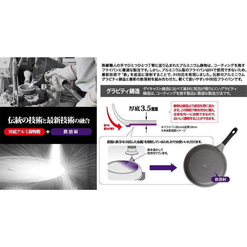モデルノ IH フライパン 26cm IH対応 アルミ テフロン 日本製 ウルシヤマ金属 金TD |  | 01