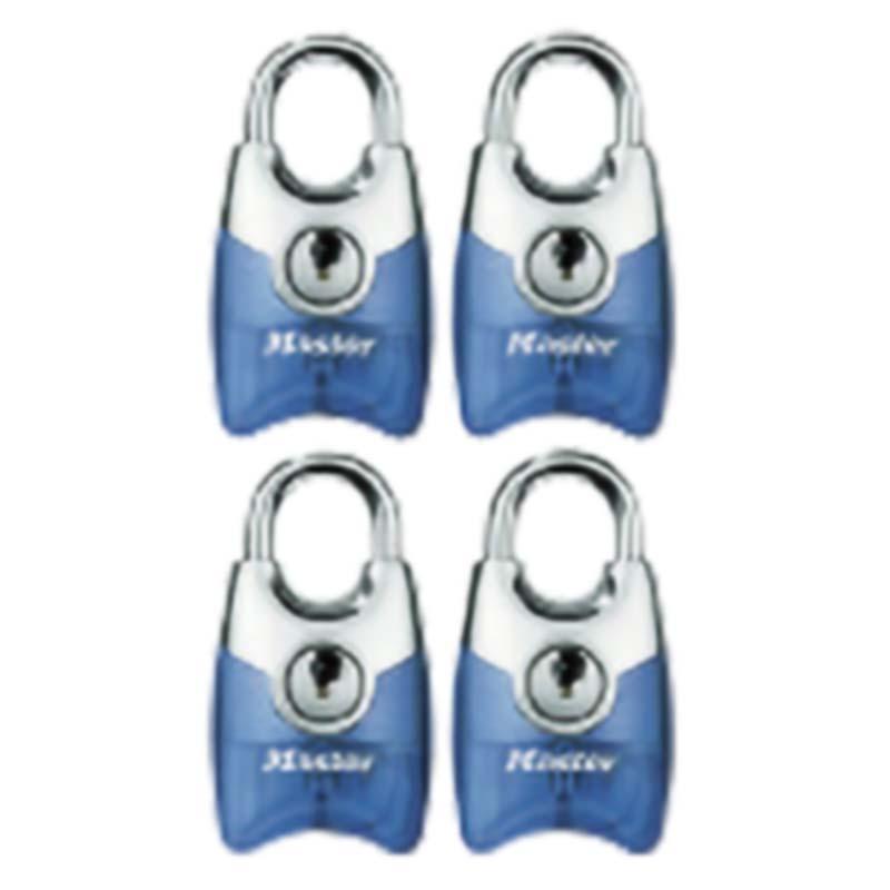 4個セット マスターロック フュージョン シリンダー式南京錠 ブルー 4630JAQBLU シリンダー式 南京錠 防犯 Master Lock アMD | 