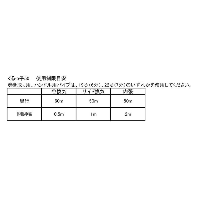 10個 くるっ子 50m用 サイド換気 谷換気 内張りカーテン開閉 ハウス