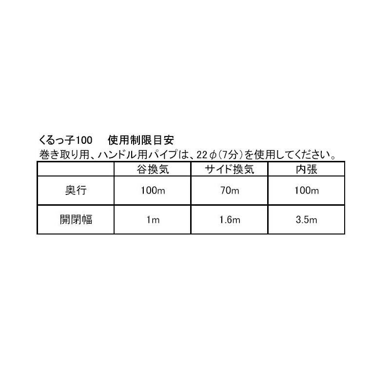10個 くるっ子100 100m用 サイド換気 谷換気 内張りカーテン開閉