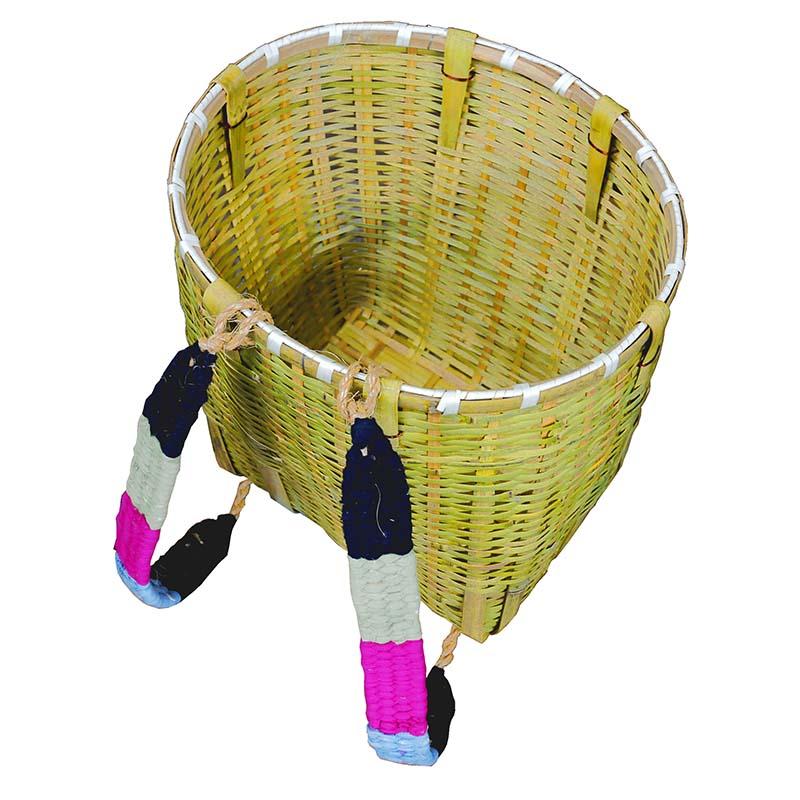 竹製 背負いかご 丸型 大 ワイド 広口 背負いカゴ 背負い籠 収穫 山菜