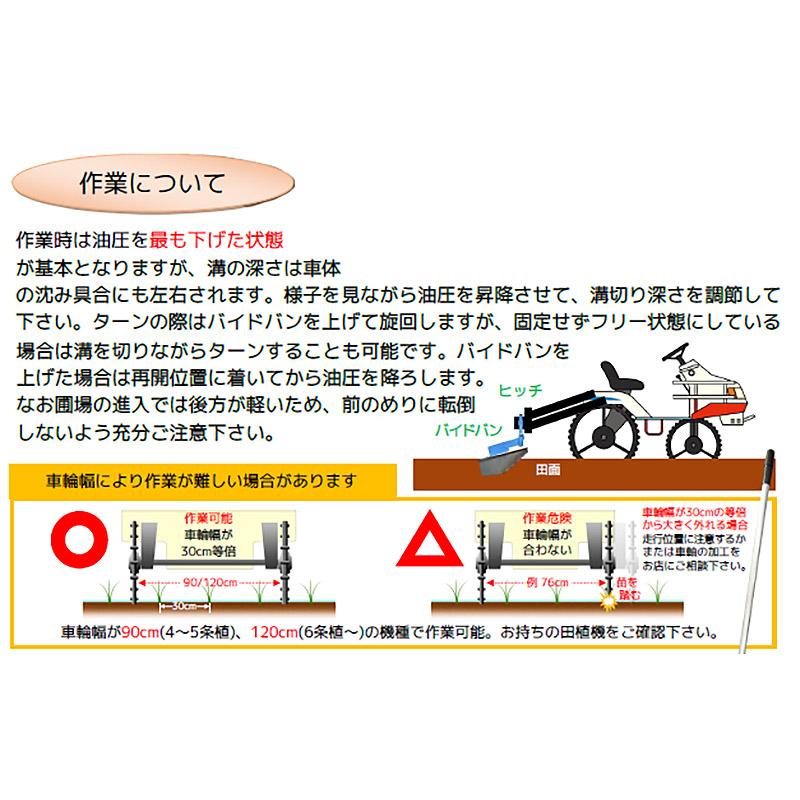 田植機用溝切機 PDS-2 ヒッチ無 水田 溝切り 溝切機 美善 bizen 個人宅配送不可 代引不可 |  | 02