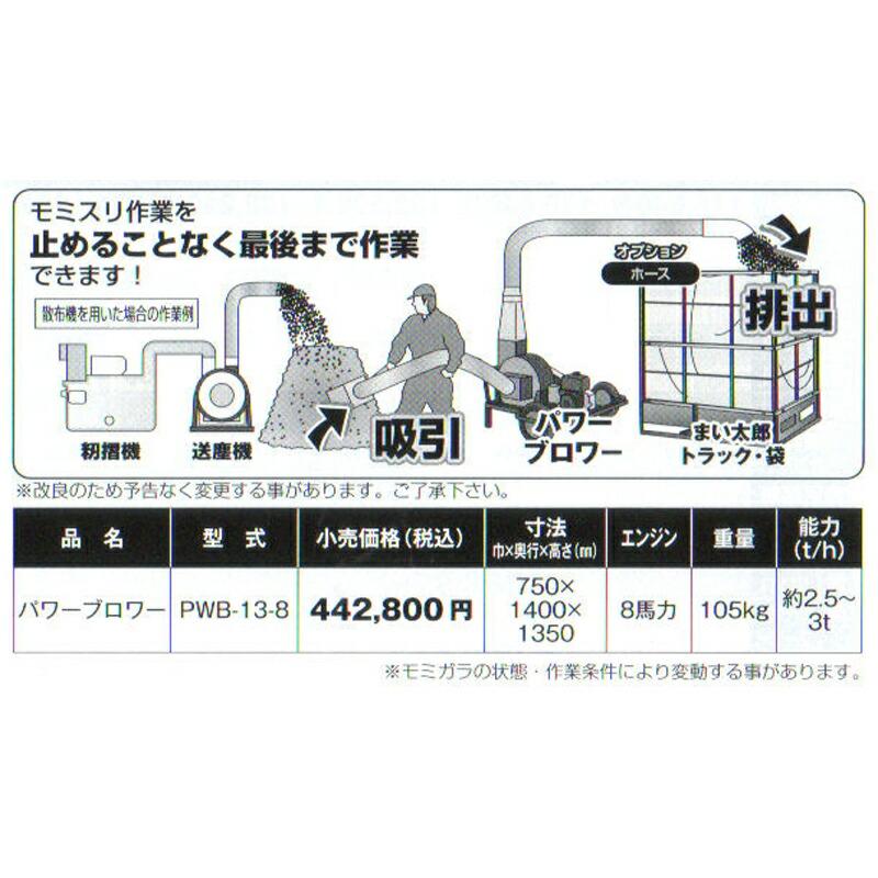 パワーブロワー PWB-PRO7 二層式吸引口 籾殻処理 KUMAGAI モミガラ 熊谷農機 オK 代引不可 |  | 02