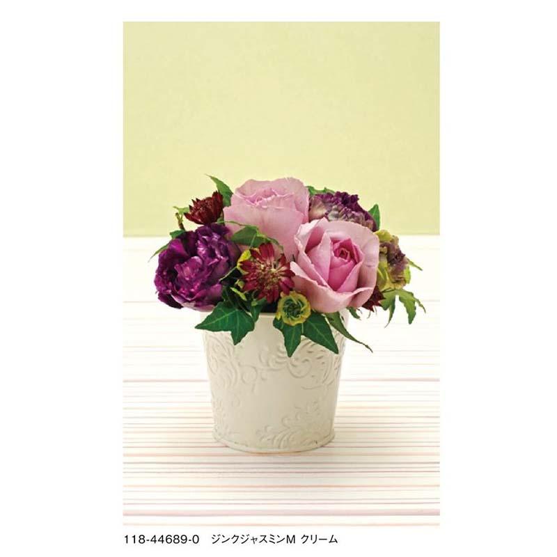 6個 ジンクジャスミン L 直径13×H12.5cm フラワーベース フラワーアレンジメント ポット 花器 ブリキ 松K 代引不可 |  | 01