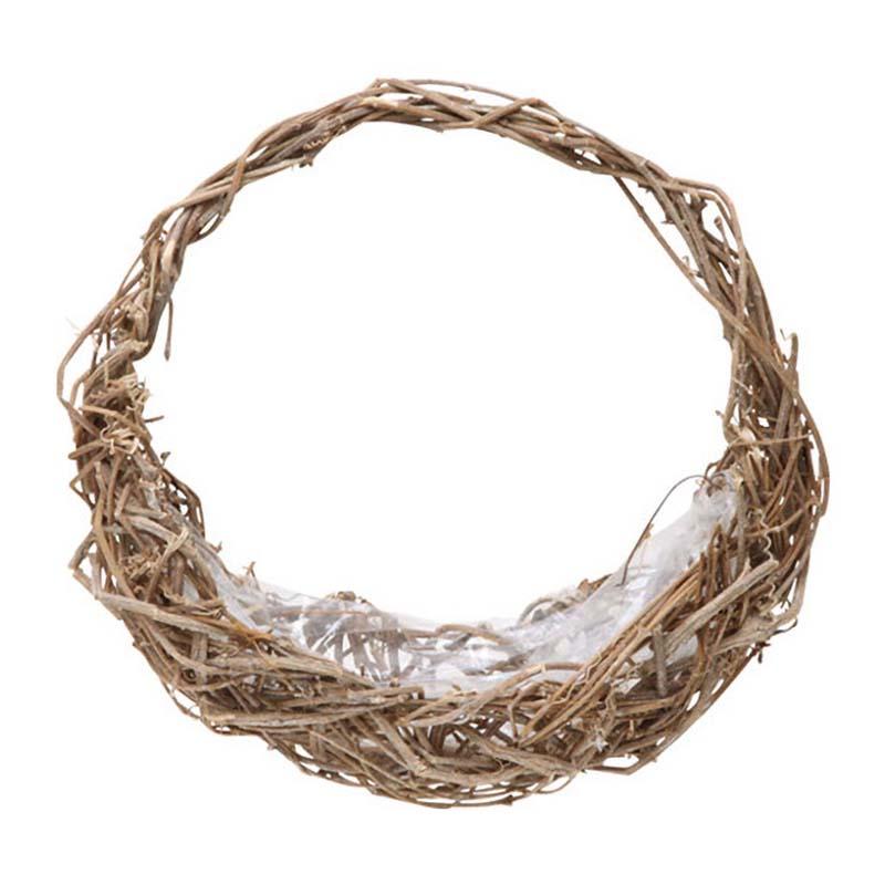 バッグリース 30cm ナチュラル 118-45320-0 花材 花資材 フラワーベース リース フラワーアレンジメント ディスプレイ 松K 代引不可 | 