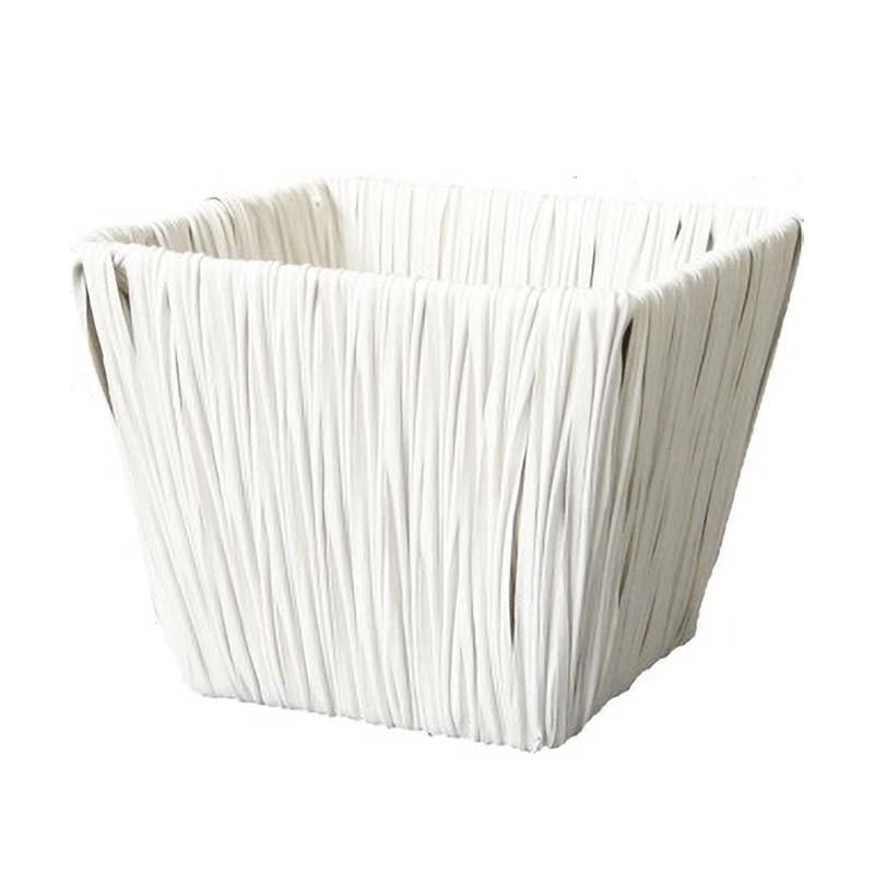 6個 かご バスケット 4号 16.5×13cm 23-924 ホワイト 白 フラワーベース カゴ 花材 松K 代引不可 | 