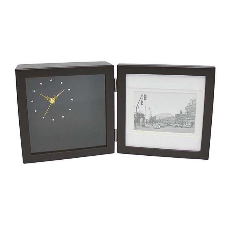 ピクチャークロック M ブラウン FC-582 フレーム 額 時計 フラワーベース インテリア 花器 花材 花資材 母の日 松K 代引不可 | 