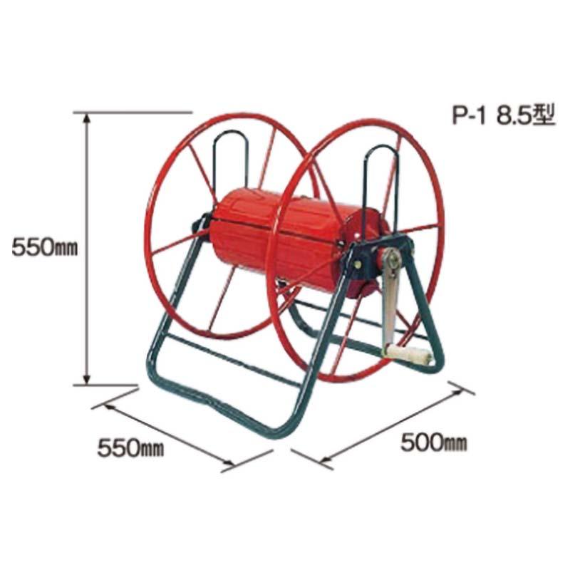 ホース巻取機 P-1型 8.5型 G1/4 450031490 ホース 巻き取り機 散水 麻場 防J 代引不可 |  | 01