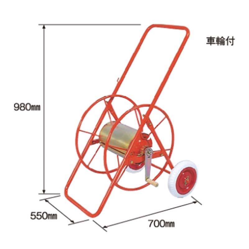 ホース巻取機 車輪付 G1/4 450031470 ホース 巻き取り機 散水 麻場 防J 代引不可 |  | 01