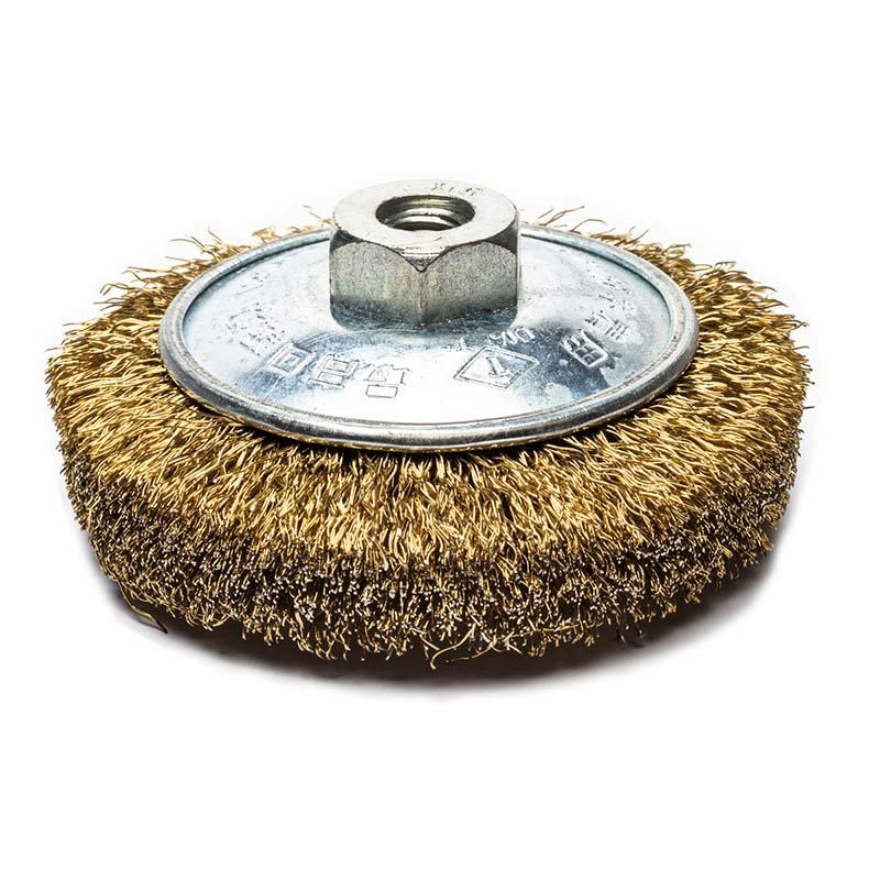 べベルブラシ 真鍮コート 85mm No.BB-002 サビ落とし バリ取り 高芝ギムネ 三冨D | 