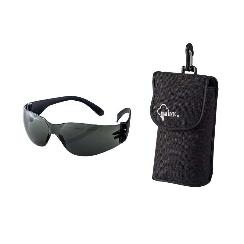 プロ用 エアーゴーグル 専用ケース付 ブラック No.2732-B ゴーグル メガネ 眼鏡 UVカット 耐衝撃 高芝ギムネ 三冨D | 