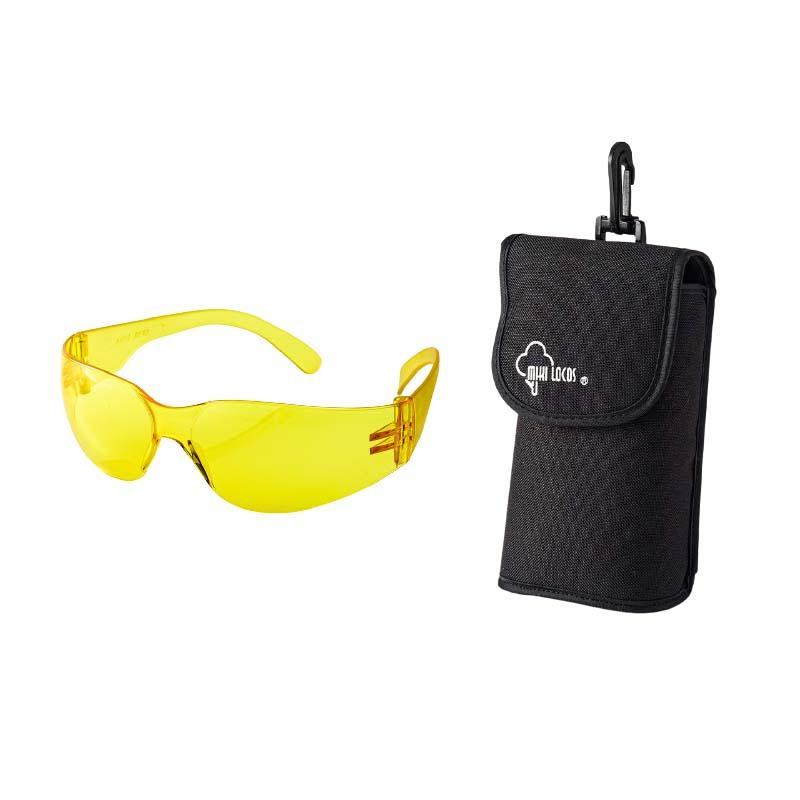 プロ用 エアーゴーグル 専用ケース付 イエロー No.2732-Y ゴーグル メガネ 眼鏡 UVカット 耐衝撃 高芝ギムネ 三冨D | 