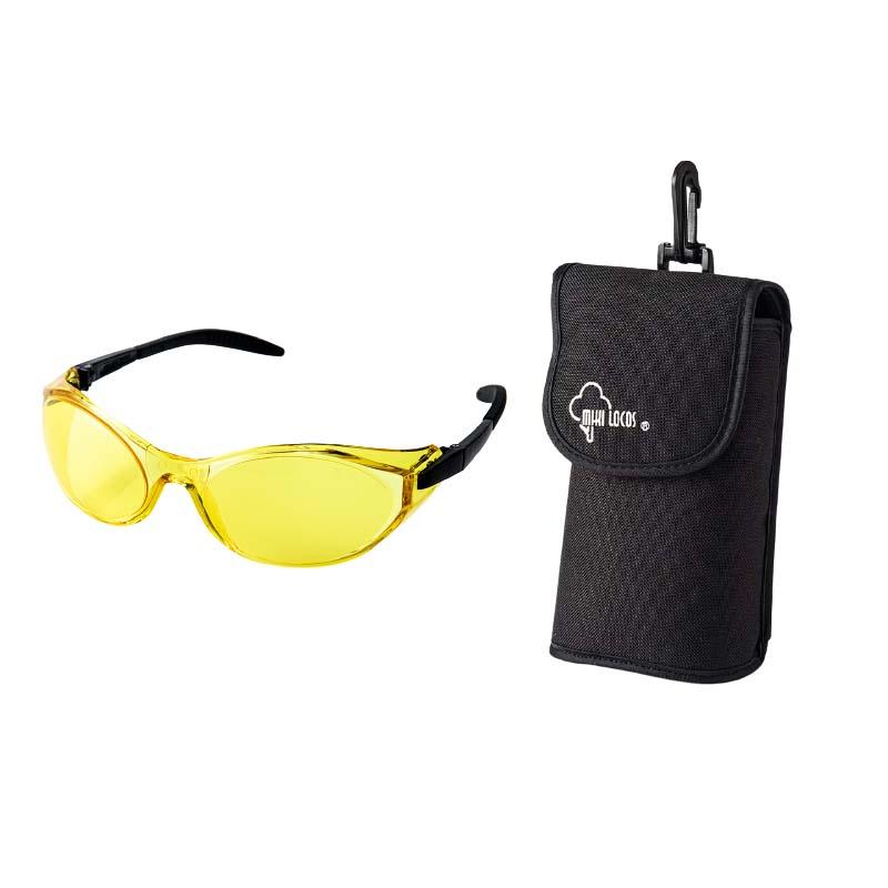 プロ用 職人ゴーグル 専用ケース付 イエロー No.2733-Y ゴーグル メガネ 眼鏡 UVカット 耐衝撃 高芝ギムネ 三冨D | 