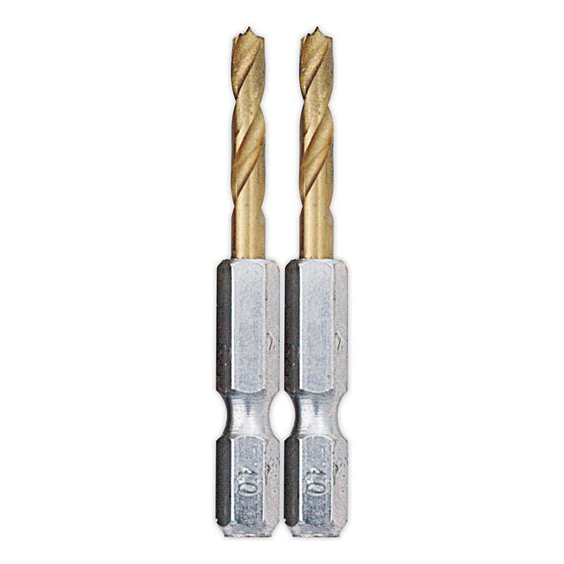 瞬速鉄鋼ドリル ショートタイプ 2本組 4.0mm No.2309240 チタンコーティング ドリル 穴あけ 高芝ギムネ 三冨D | 