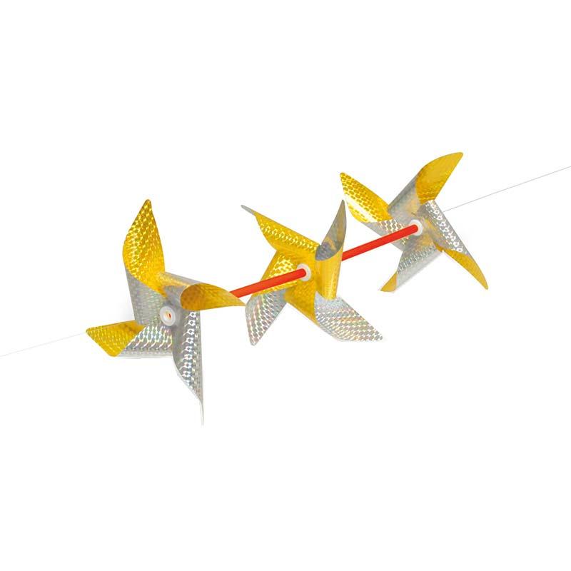 鳥追い3連風車 K-300 防鳥 害獣対策 高芝ギムネ 三冨D | 