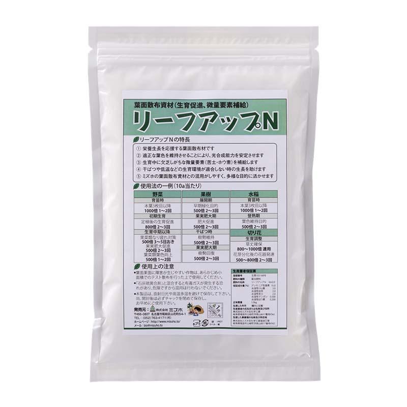 リーフアップN 粉 1kg 葉面散布材 生育促進 肥大促進 微量要素補給 肥料 農業 ミズホ 丸TD | 