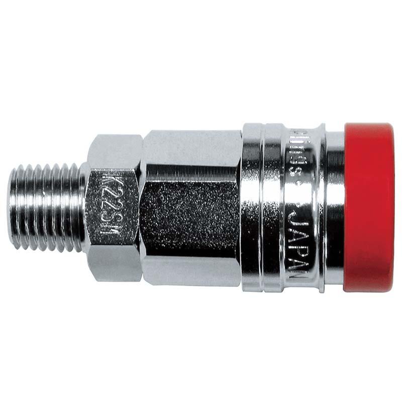 ワンタッチ エアソケット Guard 管用 めねじ用 R1/4 赤 AG-POG-22SM ワンタッチ式 パオック H | 
