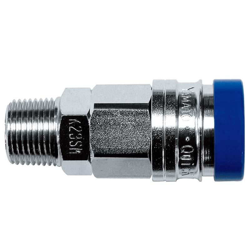 ワンタッチ エアソケット Guard 管用 めねじ用 R3/8 青 AG-POG-23SM ワンタッチ式 パオック H | 
