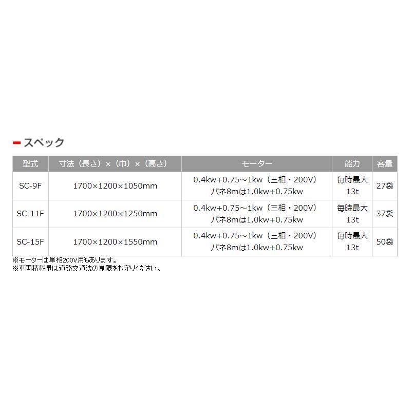 スーパークイックコンベア　SCAタイプ　バネ長1.5m　SCA-15F1.5BTC　ターンキャスター付　軽トラック用　穀物搬送機　熊谷農機　オK　個人宅配送不可　代引不可