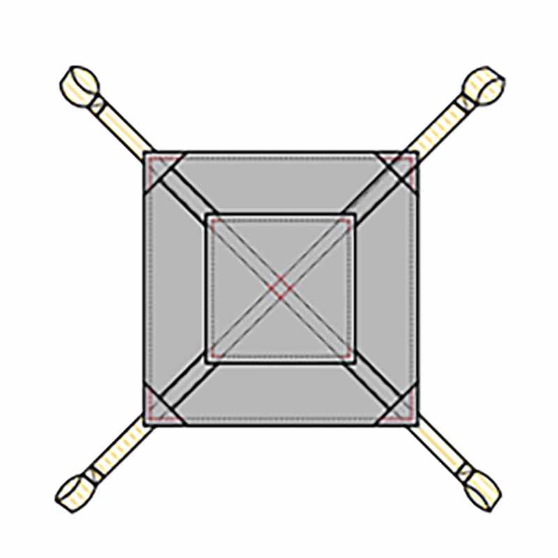 受注生産 バロンモッコ PP 4点吊タイプ 5枚入 運搬吊具 200×200cm 工事現場 土木工事の運搬用に 小泉製麻 個人宅配送不可 代引不可 | 