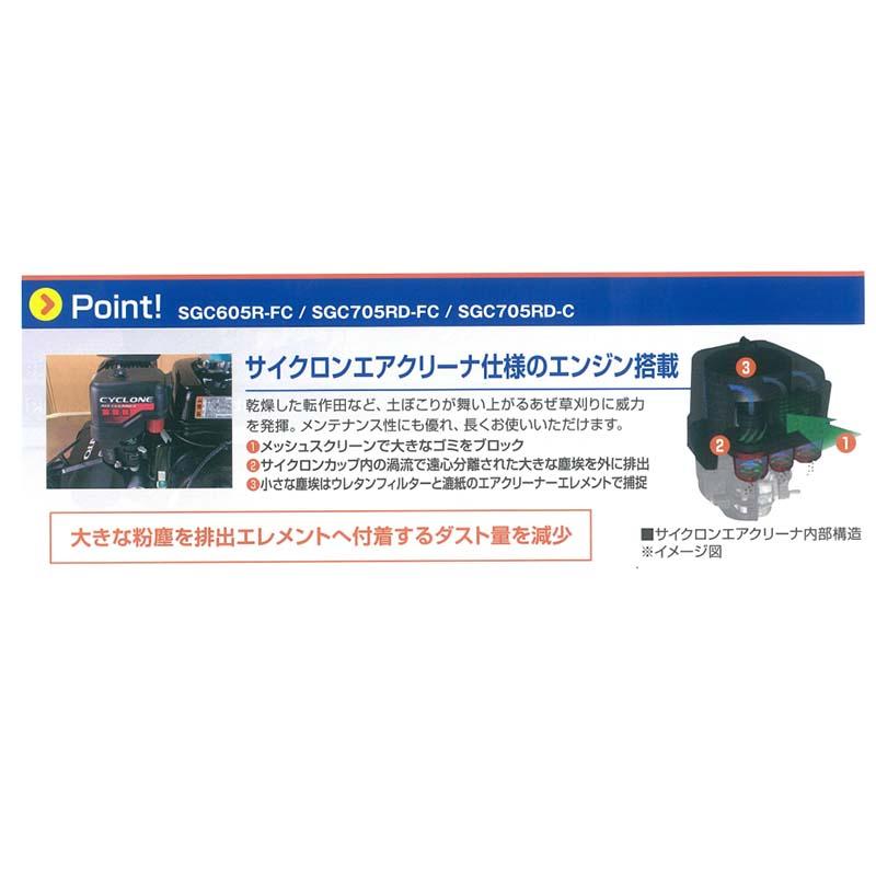 畦畔草刈機 フリー刃タイプ SGC605R-FC サイクロン式 エアクリーナ仕様 サイトー 斉藤農機製作所 オK 個人宅配送不可 代引不可 |  | 02