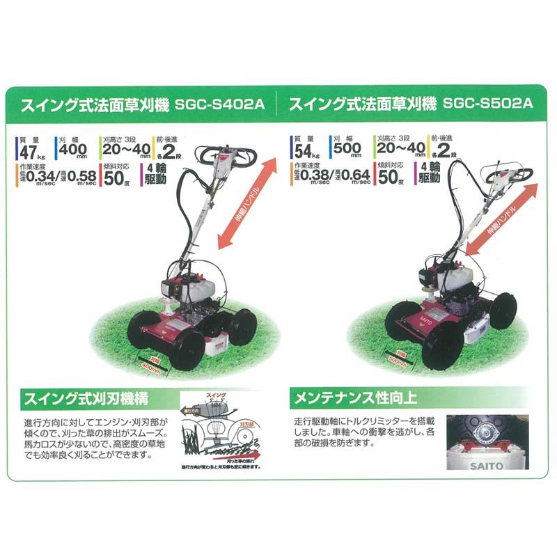 スイング式 法面草刈機 SGC-S402A 草刈機 サイトー 斉藤農機製作所 オK 個人宅配送不可 代引不可 |  | 01