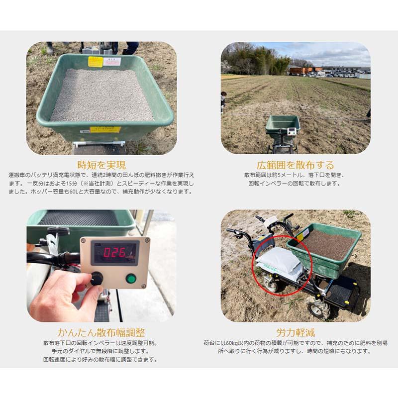 電動肥料散布機 撒きざんまい ボリューム 3輪タイプ 散布幅調整タイプ KT-603ELV 散布機 和コーポレーション 個人宅配送不可 北海道不可 代引不可 |  | 03