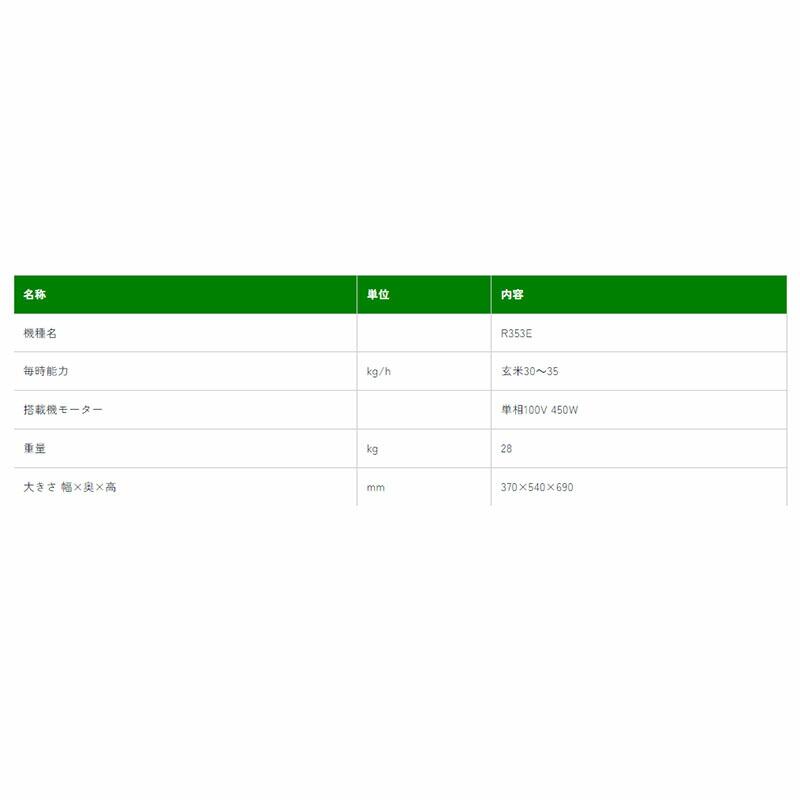 精米機 一回搗精米機 R353E 一回搗型 玄米専用 15kg入 小型精米機 精米 マルマス H |  | 01
