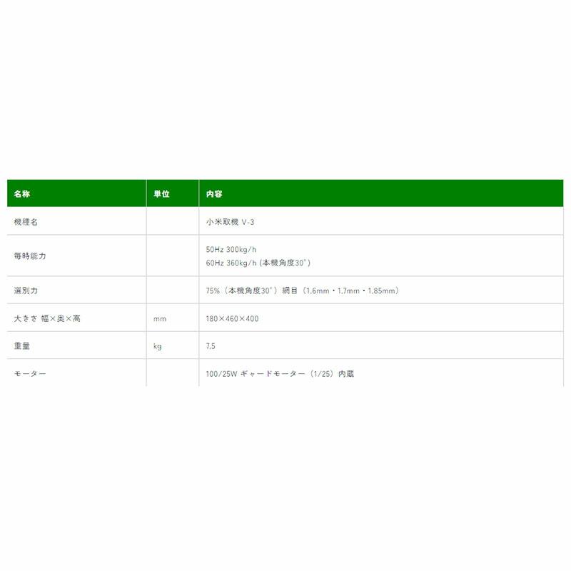 小米取機 V-3 連結連続使用タイプ セット台別売 精米 マルマス H｜plusys｜03