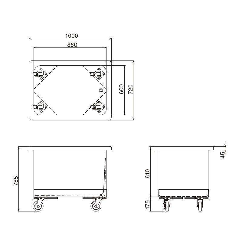 移動式 ステンレスタンク ダストカート 大型 TO-501N-L 容量約310L スギコ 耐久性 耐食性 ステンレス製 運搬 スギコ産業 代引不可 |  | 02
