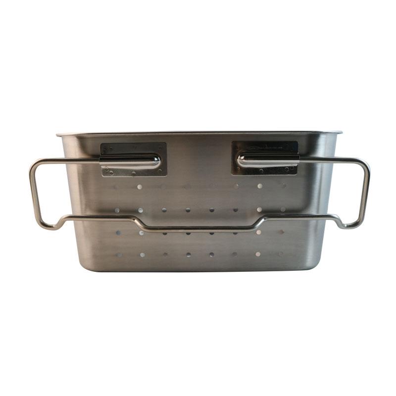 ステンレス 給食バット運搬型 穴明 積み重ねハンドル付 深さ200mm SH