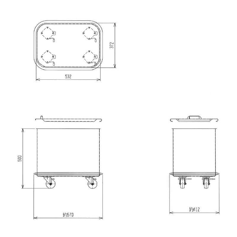 ステンレス フラワービン 粉入れ TO-500S 収納容量20kg袋×2袋 蓋付 キャスター付 スギコ 容器 スギコ産業 代引不可 |  | 01
