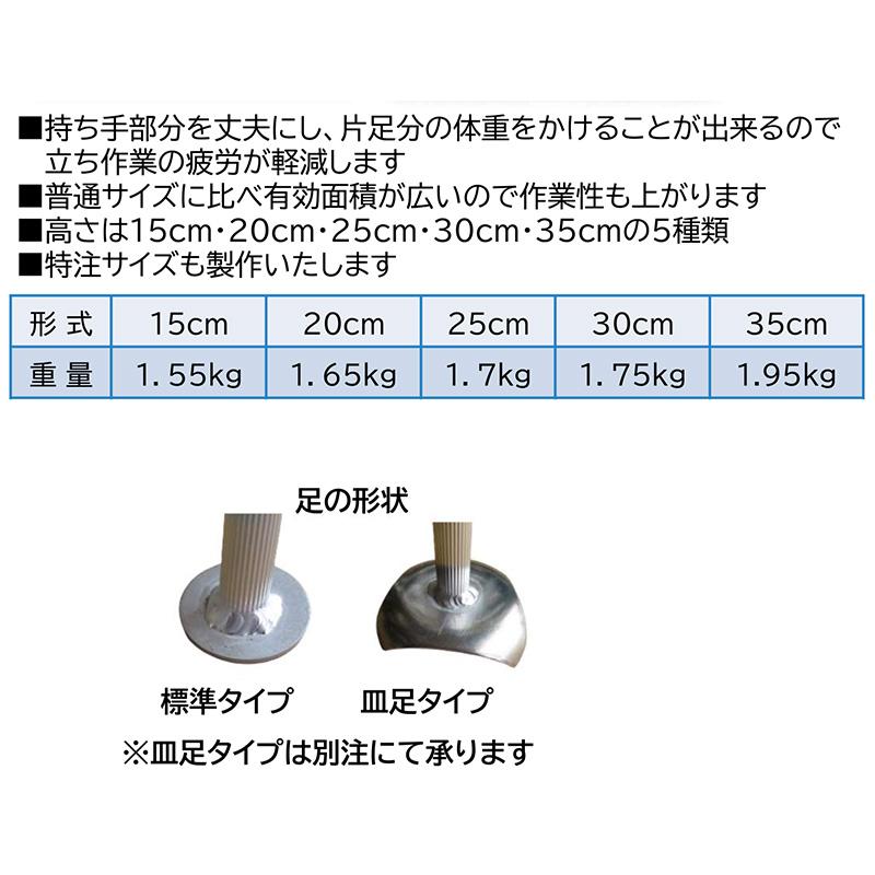 踏み台 棚下用 ゆったり踏み台 ワイド 皿足タイプ 35cm 持ち手付き 農業 園芸 ミツル 代引不可 |  | 02