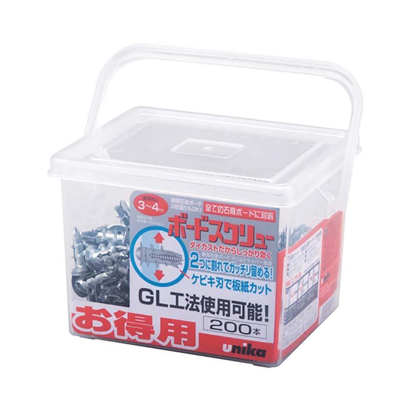 アンカー ボードスクリュー 亜鉛ダイカスト お得用パック BSC-SV ユニカ 200本入 ねじ込み式アンカー コンクリート 工事 三冨D | 