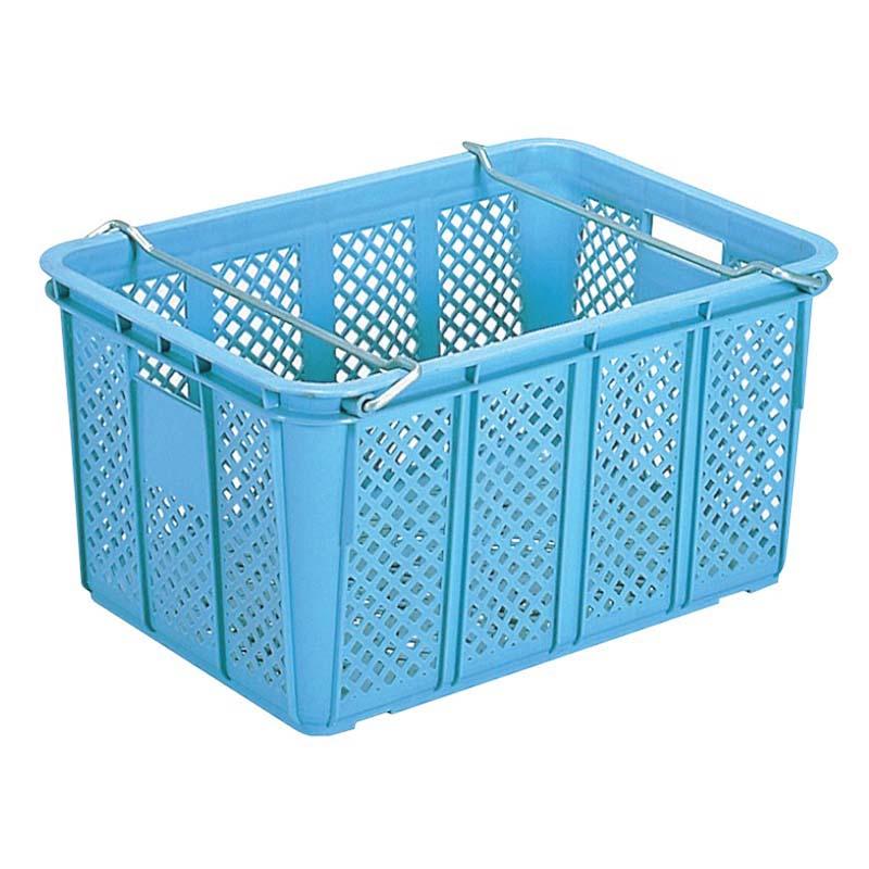 コンテナ サンテナー Aタイプ A#80 ライトブルー ハンドル付 容量75.2L コンテナー 収納 容器 スS 代引不可 | 