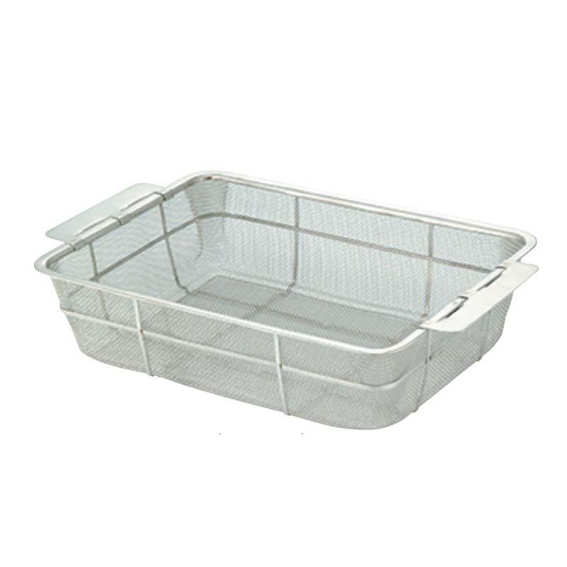 ざる角深型 18-8 バットン 深型 10メッシュ 6枚取 手付 ステンレス ざる ザル バット 脚付き 水切り 調理用具 スS 代引不可 | 