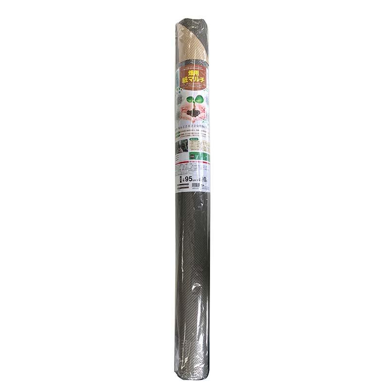 マルチシート 畑用 紙マルチ 0.2mm×95cm×10m 12本 無孔 黒 ベージュ リバーシブル 紙製 農業用 マルチ 国産 農用再生紙 日A 代引不可 | 